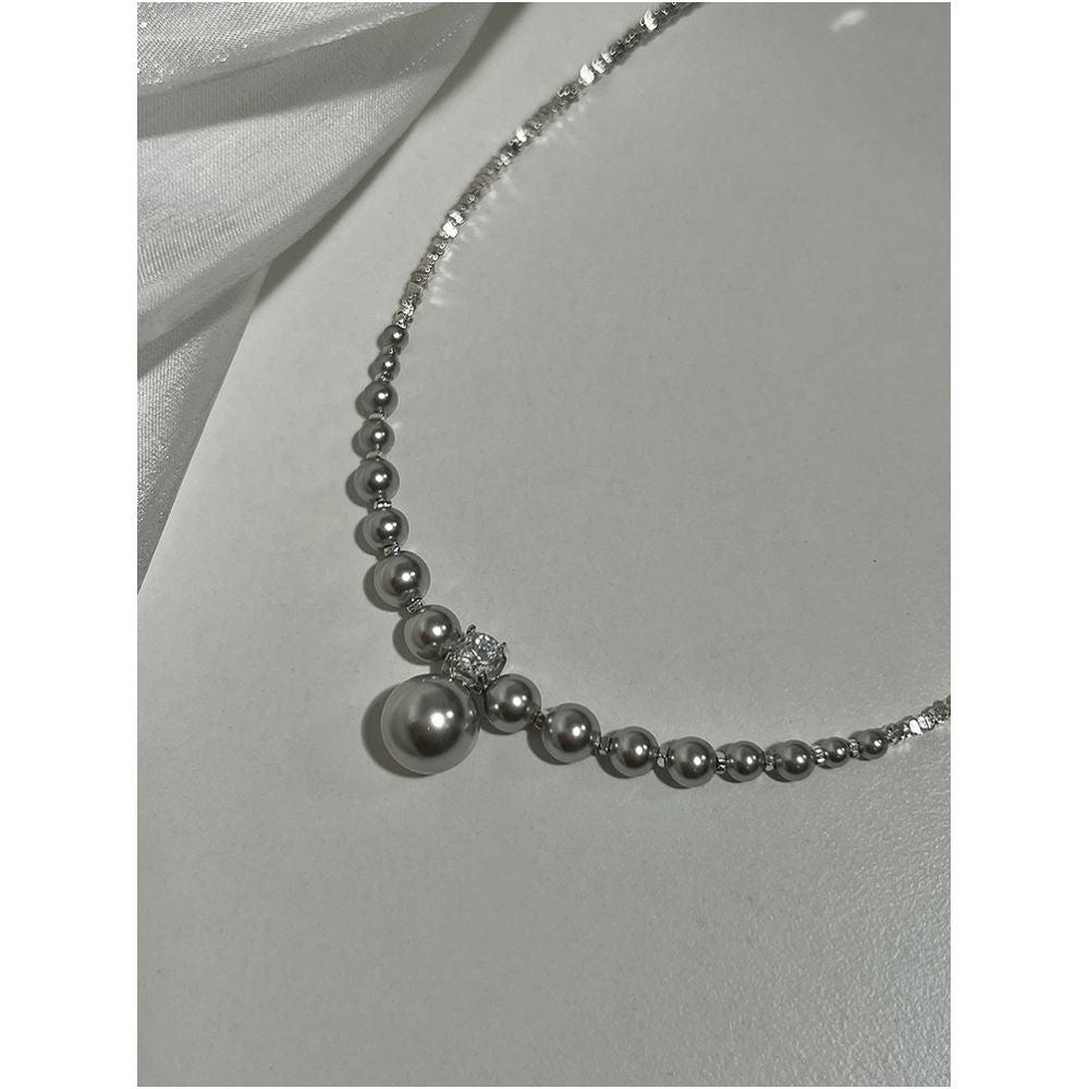Sugar Fangjia Original Shijia Bright Pearl S925 Sterling Silver Gradient Necklace Niche Design High end Clavicle Chain image 28