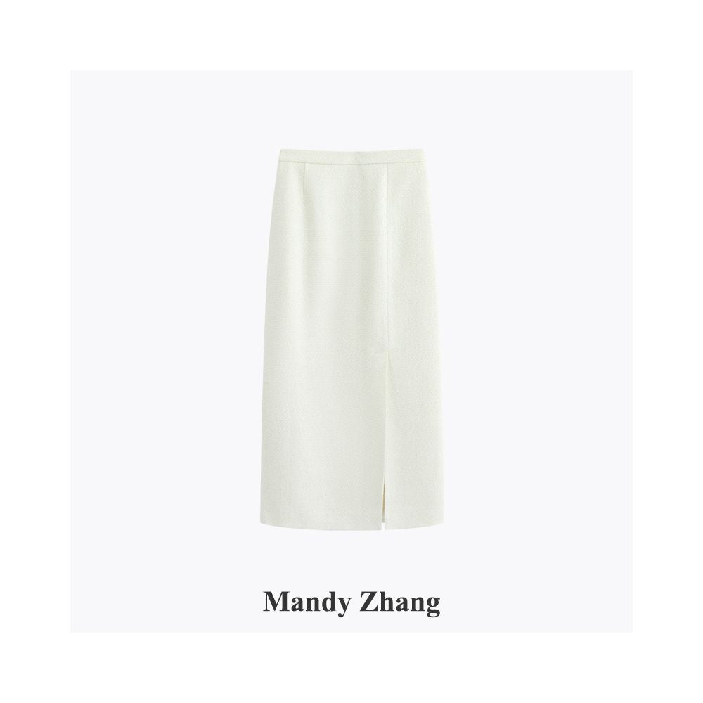 Mandy Zhang a wealthy heiress in black wool with a small fragrance style wearing a dress and a short jacket with a bow and waist for women in autumn and winter image 37