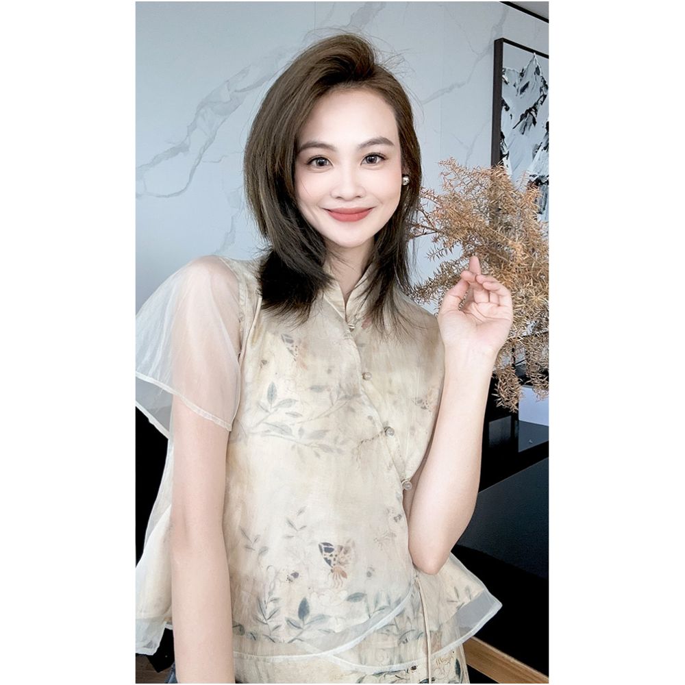 Meiyang clearance special sale picking up leaks Lanting sequence cheongsam set flower and bird stand collar top half skirt image 32