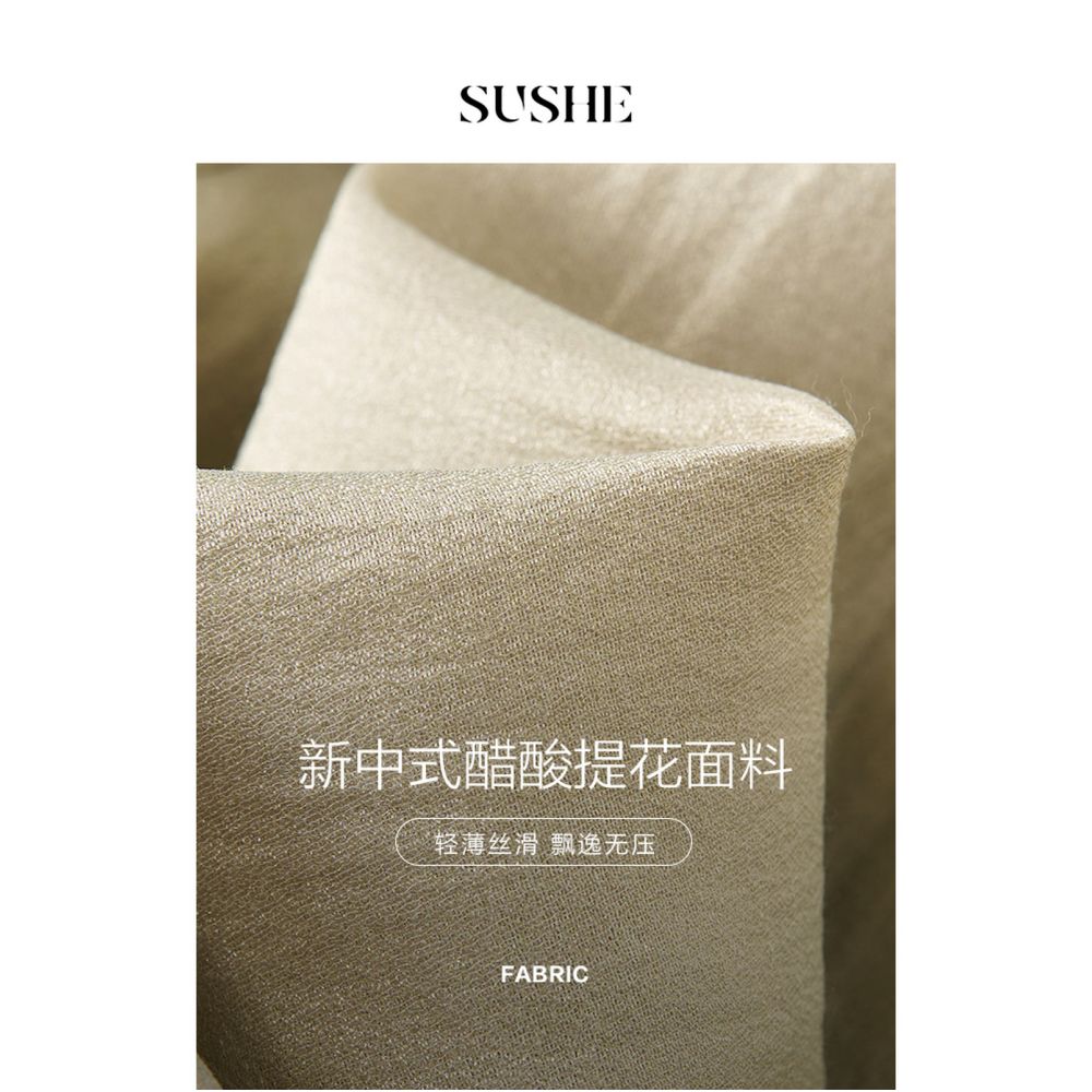 Shuxi SUSHE Gilded Retro New Style New Chinese Style Stand up Collar Loose Fine Folded Waist Tight Fit Shirt for Women Autumn image 5