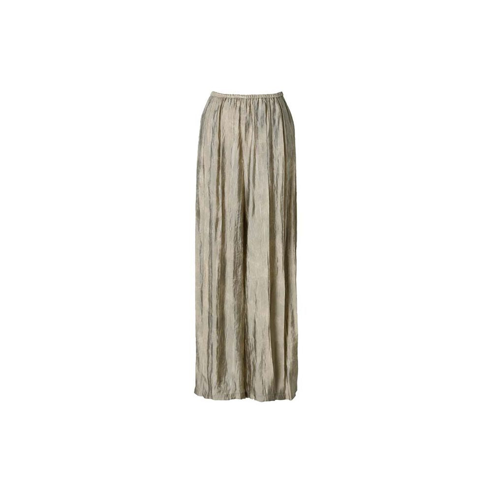 Spot Mogas high street pleated casual pants lightweight breathable elastic waistband long wide leg pants for women in spring and summer image 12