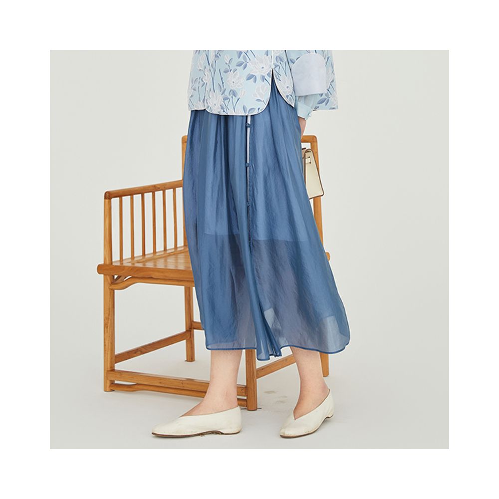 Floating Cloud Hall Wind refreshing Chinese style button blue printed short jacket women 2025 autumn national style Zen Zen clothing image 18