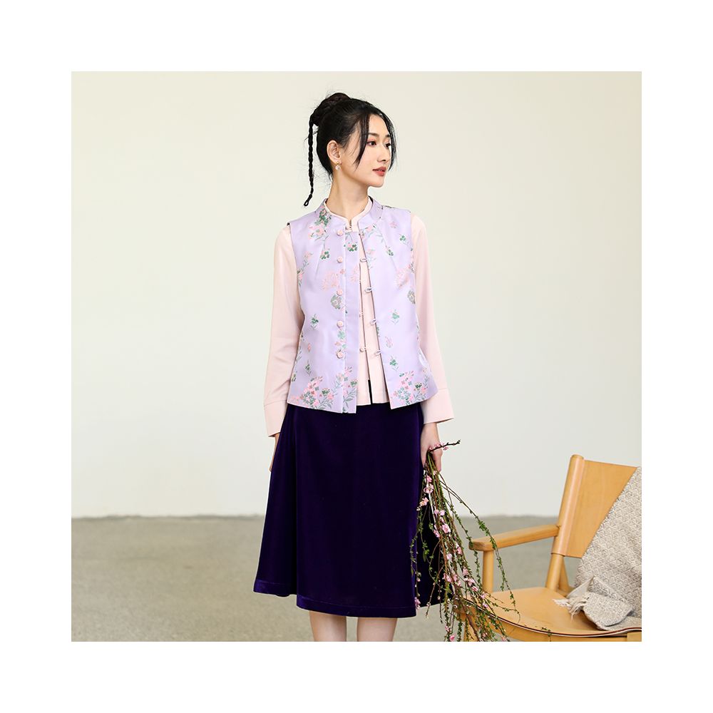 Tao Zhiyao Spring 2023 Vanilla Sky China Chic New Chinese Jacquard Spring and Autumn Sandwich Short Wallet Versatile image 5