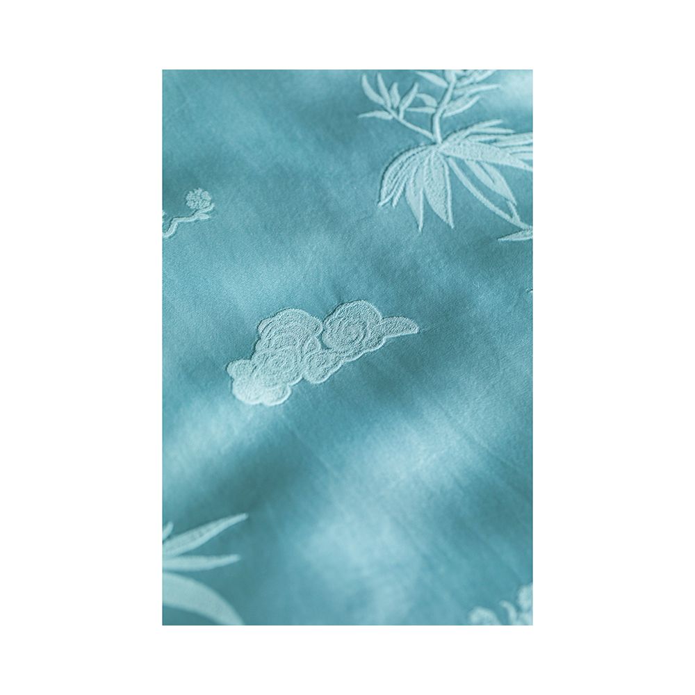 Taozhiyaoyao 2023 Spring Plum Orchid and Bamboo National Tide New Chinese Style Literary Acetate Three Dimensional Flower Improved Cheongsam Skirt Solid Color image 12