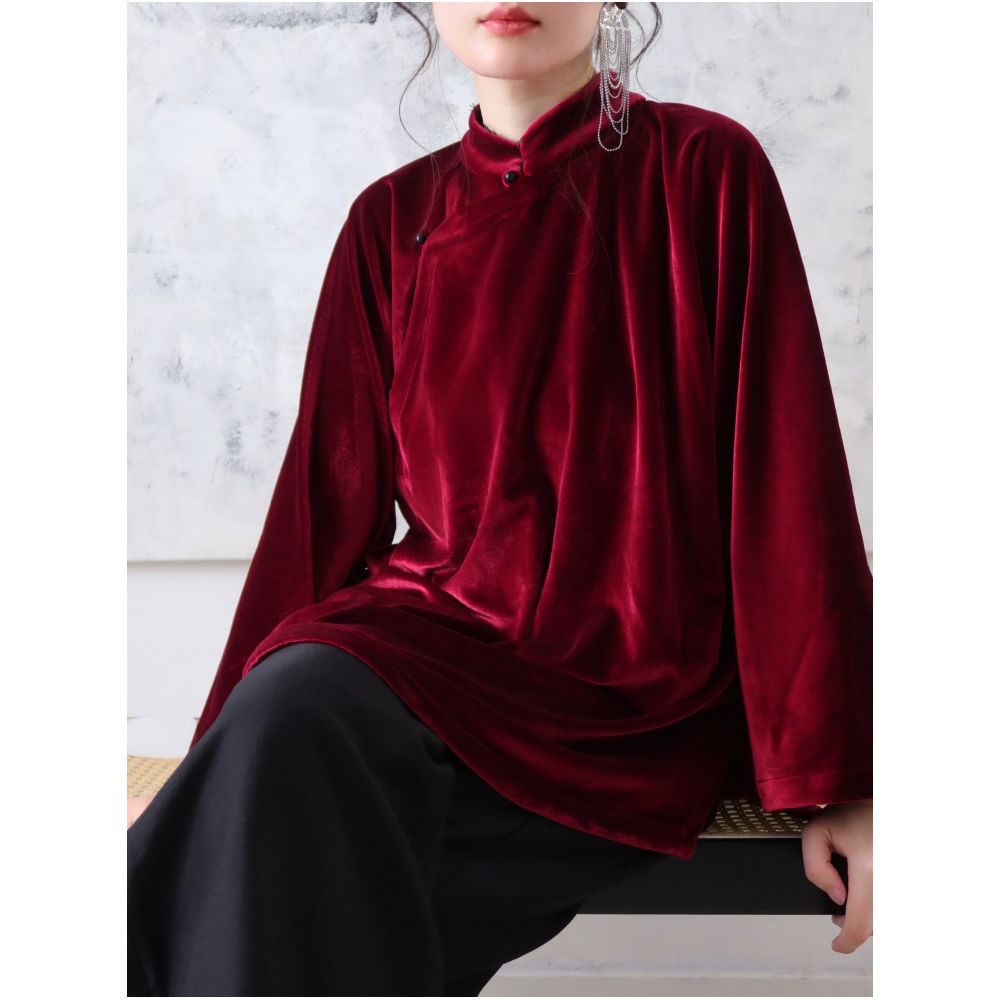 TAORAN women s clothing new Chinese style improved Tang style coat women s young style cheongsam top slanted placket Zen tea suit small shirt image 2