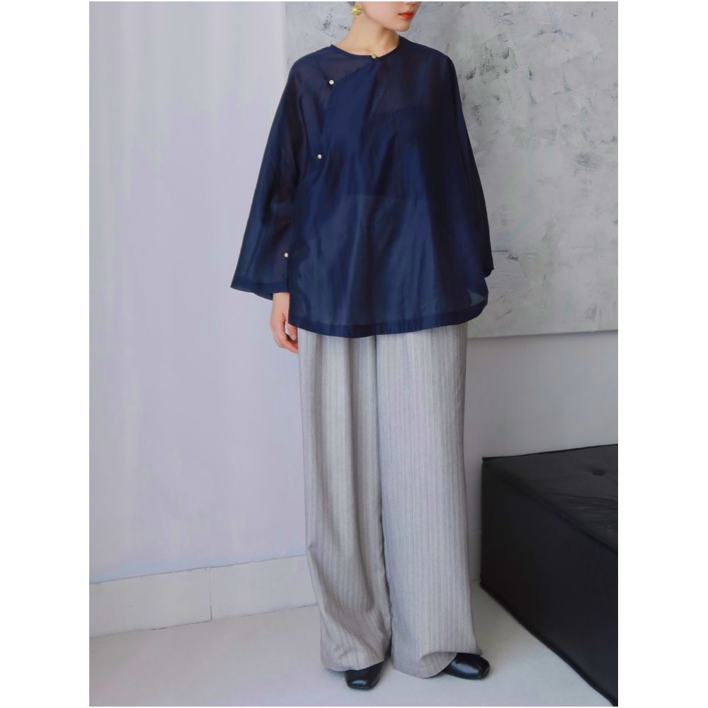 TAORAN women s clothing new Chinese style improved cheongsam top women s daily wear can be worn young style slanted placket Zen tea suit small shirt image 5