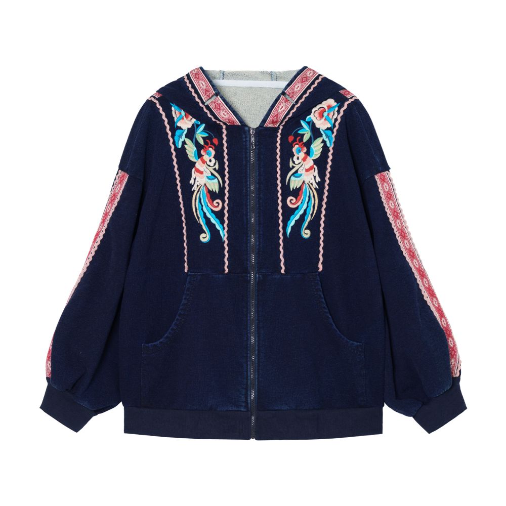 Su Luo s original China Chic Embroidered Sweater Sweatpants Set image 6