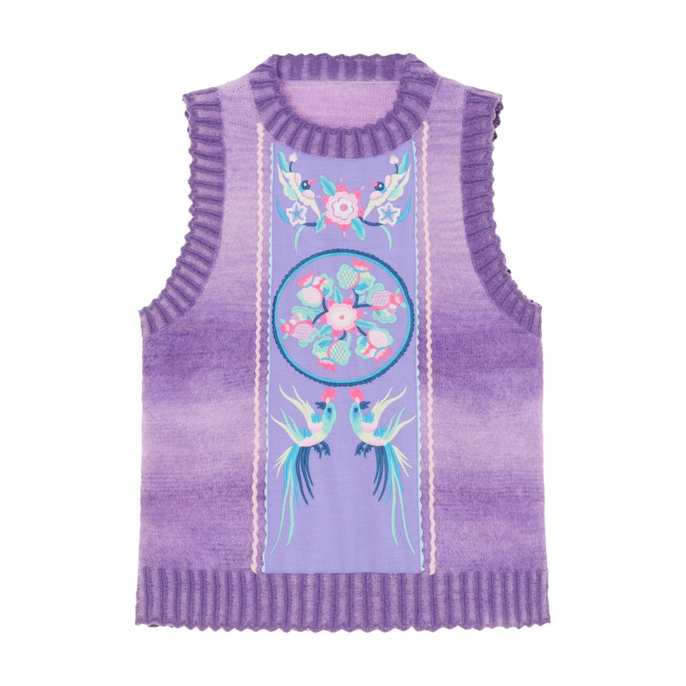 Su Luo s Autumn Original Design of Ethnic Embroidered Sleeveless Knitted Sweater with Chinese Style Embroidery in image 5
