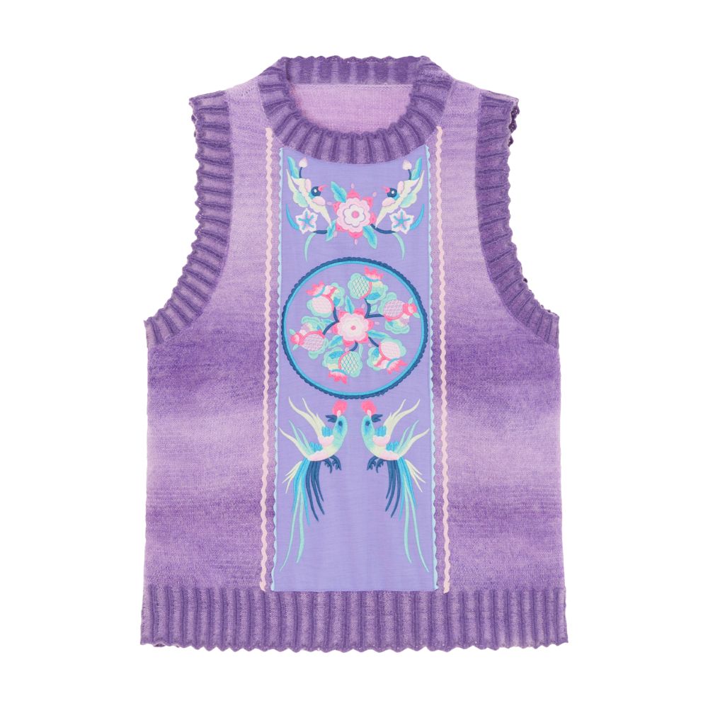 Su Luo s Autumn Original Design of Ethnic Embroidered Sleeveless Knitted Sweater with Chinese Style Embroidery in image 8