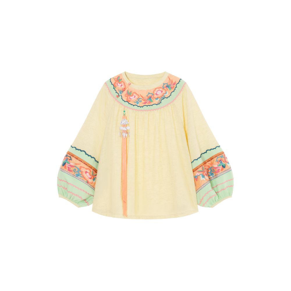 Su Luo s Autumn Original Design Ethnic Style Retro Embroidered Loose Shirt in image 5