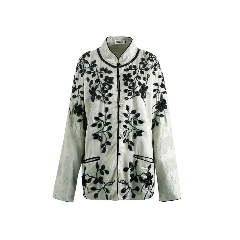 Pearl Embroidery Heavy Industry Almond Green New Chinese Tang Costume CHARMMY YE Playful Design 2023 Spring New Coat cardigan image 5