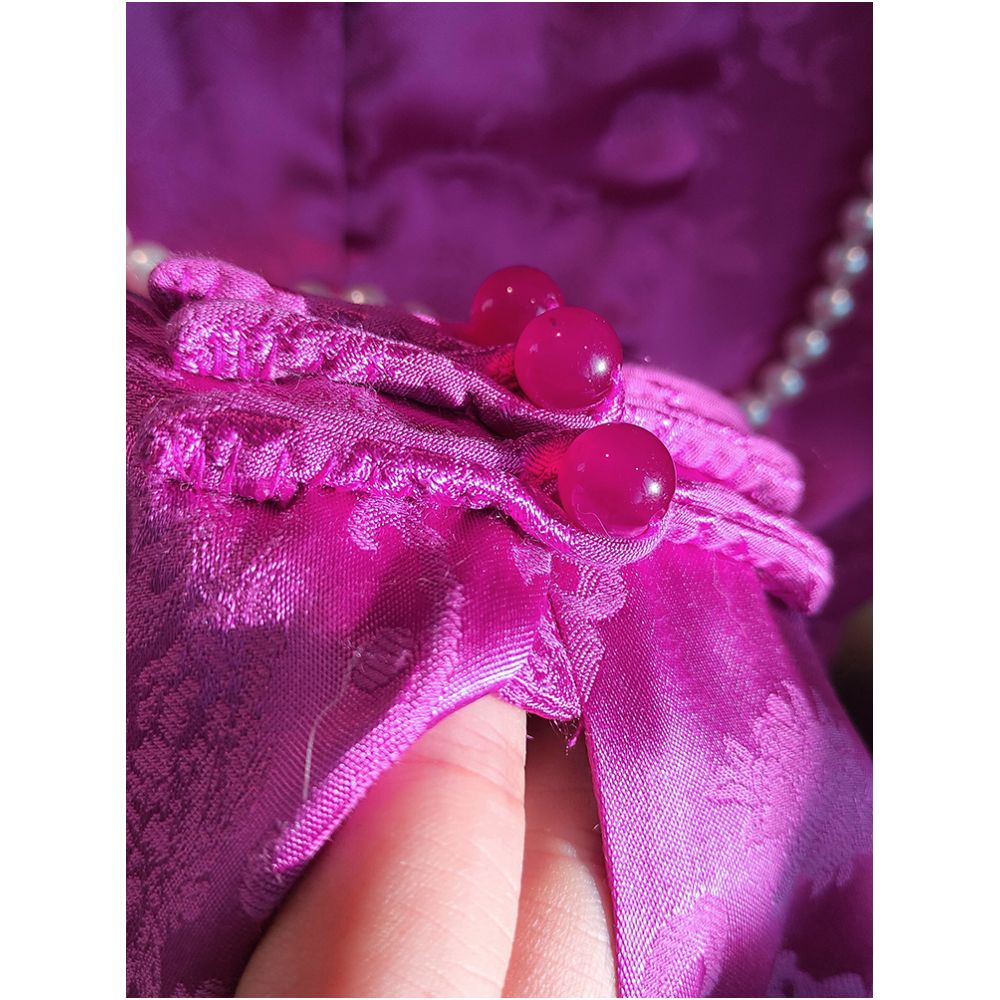 Chinese style stand up collar silk satin shirt top women s design sense niche waist cinching and slimming improved cheongsam shirt image 3