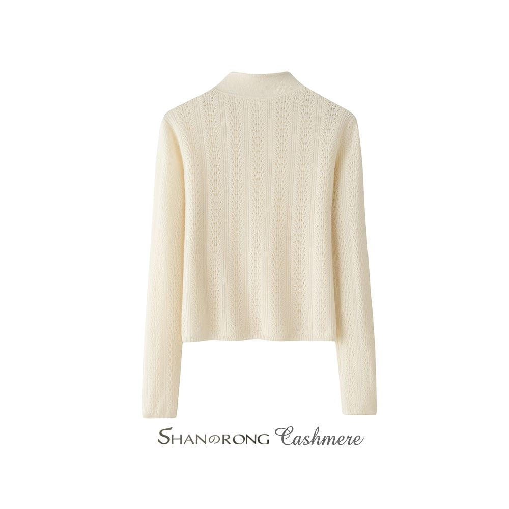 Retro ethnic style 100 cashmere sweater women s stand up collar buckle autumn and winter knitted sweater temperament qipao top image 2