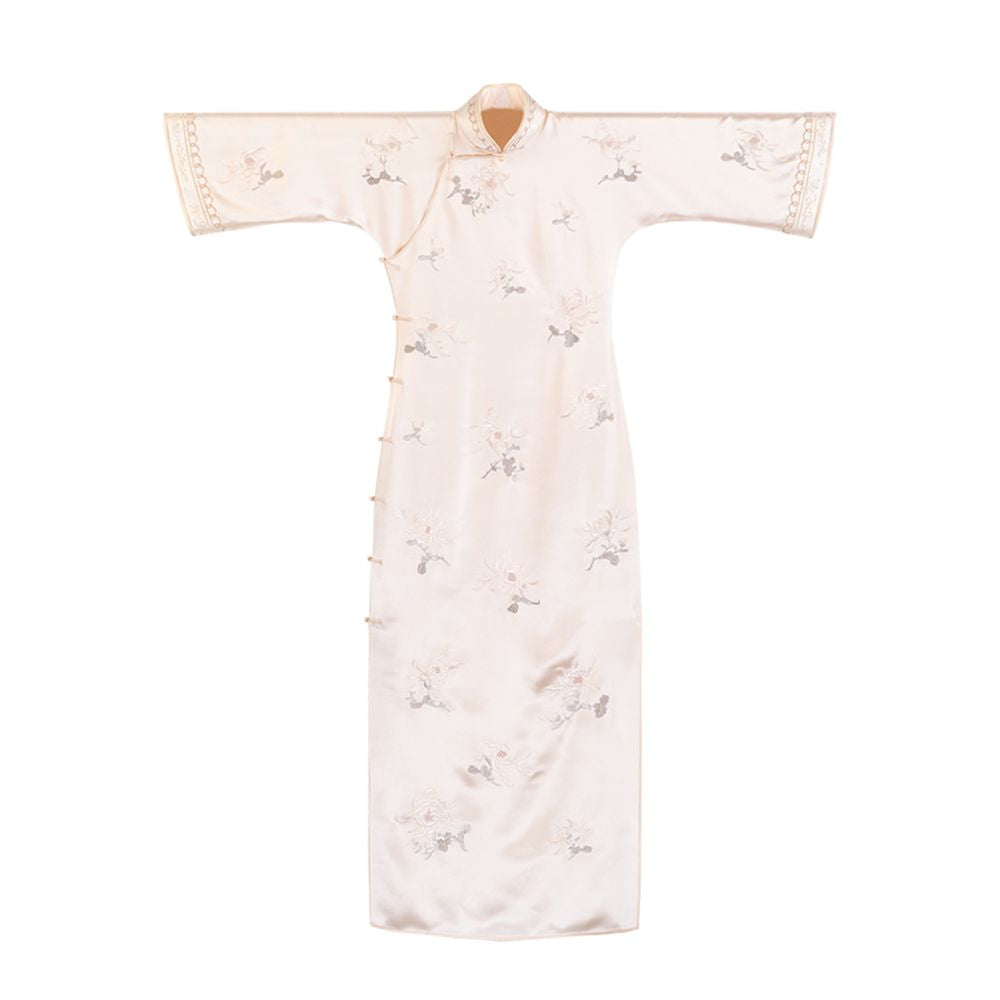 Dream Clear Branch One City Style Plush Republic of China Style Embroidery Handmade Pan Button Inverted Big Sleeve Cheongsam Skirt Daily Engagement Toast image 5