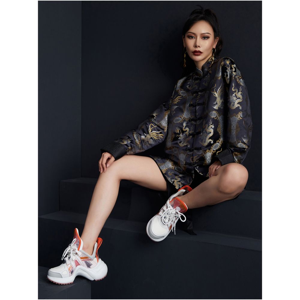 Jiro 2024 original dark designer new product handsome silhouette loose jacquard Tang style retro button top image 2