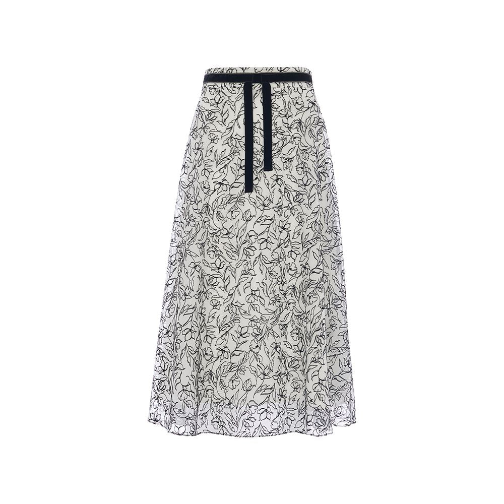 Hua Mu Shen Chinese Wind and Snow Spinning Half Skirt Women s New Long High Waist Half Skirt Chinese Improved Lace A line Yarn Skirt image 15