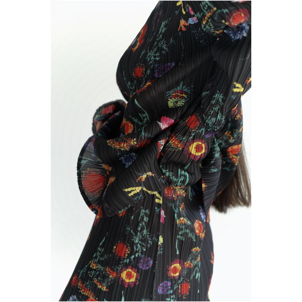Our store is not a 7 day T Lonely 1 pleated printed stand up collar long sleeved pullover single piece floral base long sleeved T shirt image 3