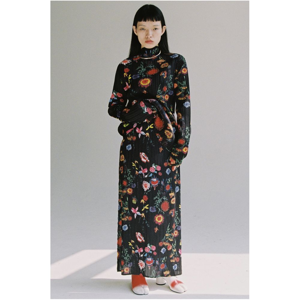 Our store is not a 7 day T Lonely 1 pleated printed stand up collar long sleeved pullover single piece floral base long sleeved T shirt image 4