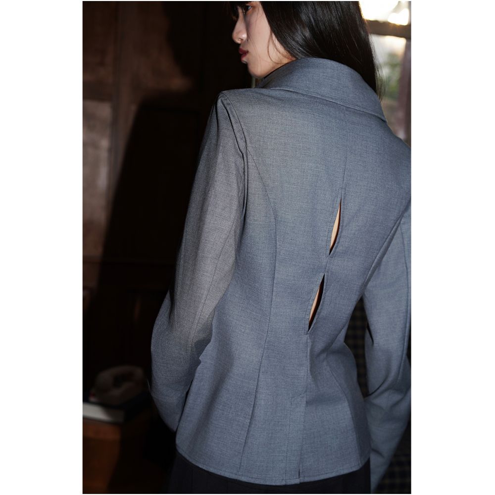 Bad Taste Western New Chinese Wool Blended Handmade Pan Button Hollow out Shirt Top image 4