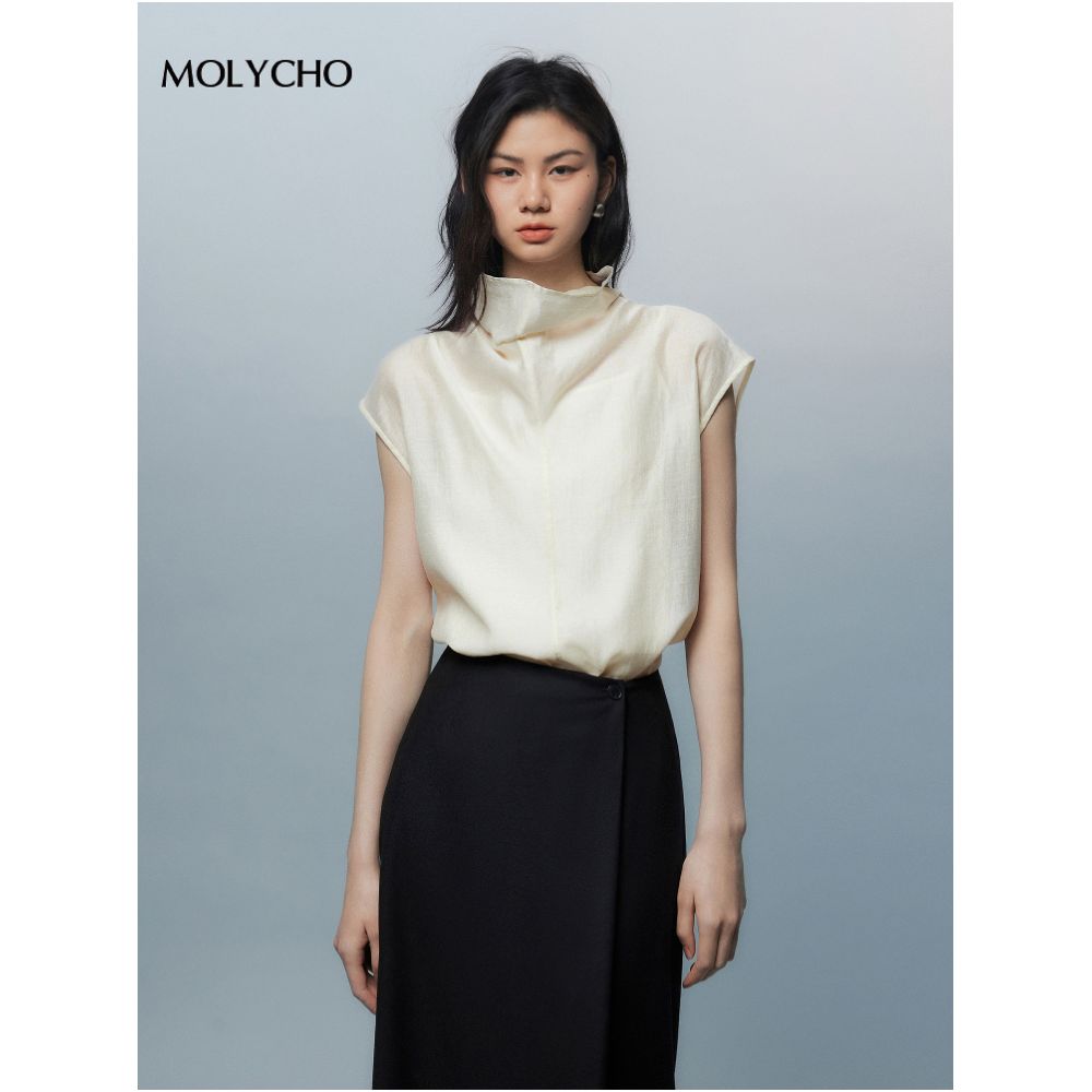 MOLYCHO Cold Aesthetics Thin Long Sleeve Shirt Jacket for Women Medium Length Top Loose Micro Transparent Shirt image 3