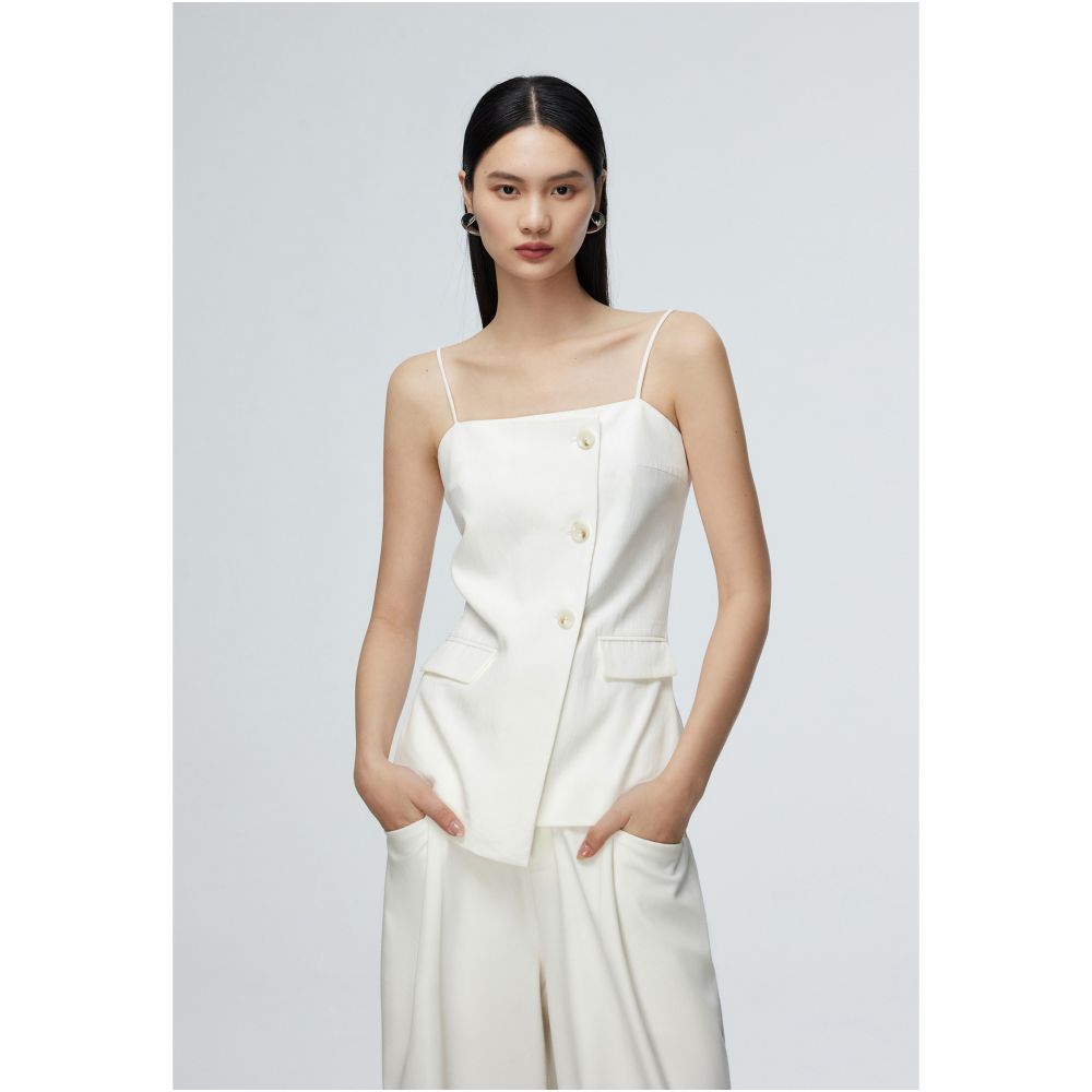 MOLYCHO Irregular Design Suit Vest Women s Summer Outerwear Sleeveless Strap Top image 16