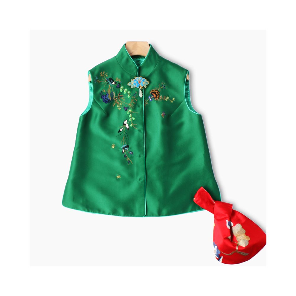 Town Store Baby PCY1380 Chinese Retro Stand up Collar Double breasted Vest Embroidered Camry Shoulder Embroidered Small Shirt Spring and Autumn Winter Women image 38