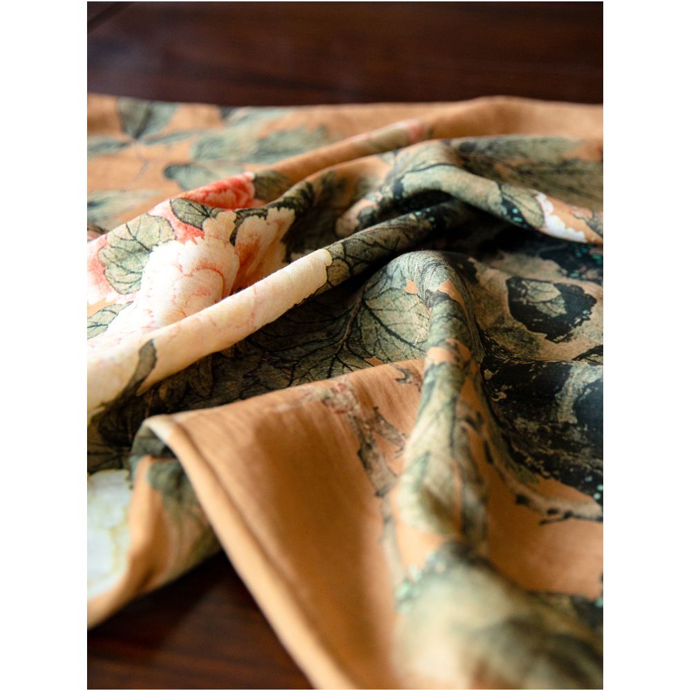 Fragrant Painting Scroll One City Style Plush Summer Republic of China Style Retro No Collar Inverted Big Sleeve Half Open Cheongsam Dress image 4