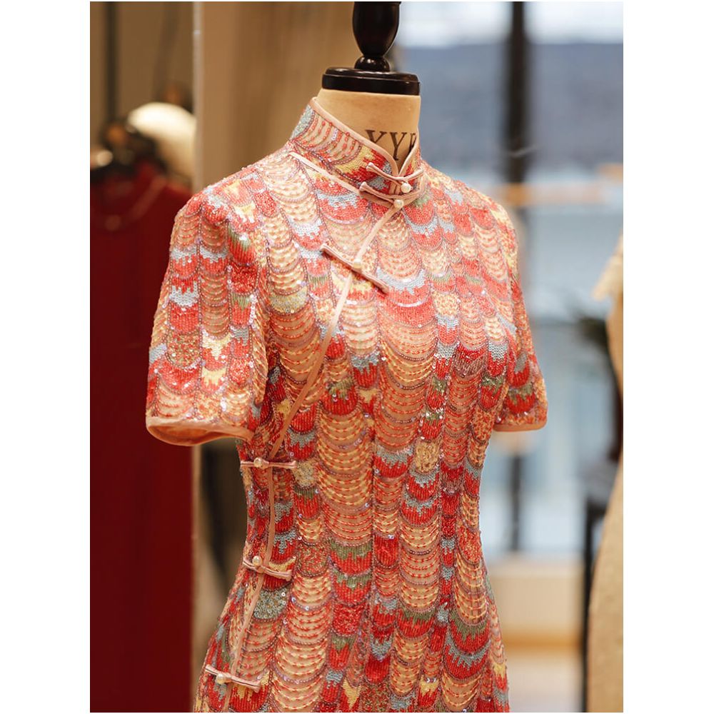 Cheongsam women 2024 new toast dress bride wedding engagement dress young style temperament new Chinese style high end image 2