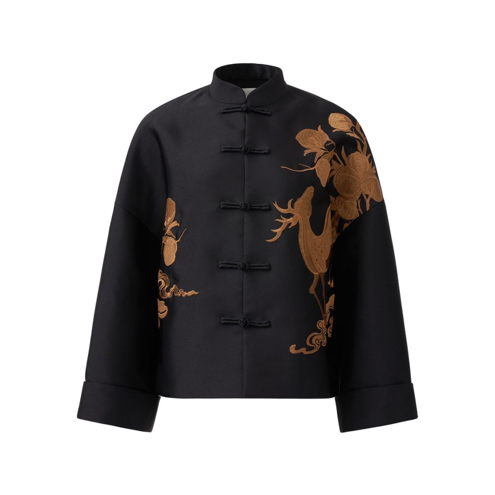 Naivee blogger s same style autumn new Chinese style women s clothing Chinese style top embroidered buckle loose jacket for women image 31