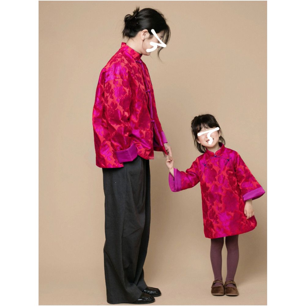 High end Chinese style retro Tang style printed New Year s coat red battle robe women s unique and chic top winter outfit image 2