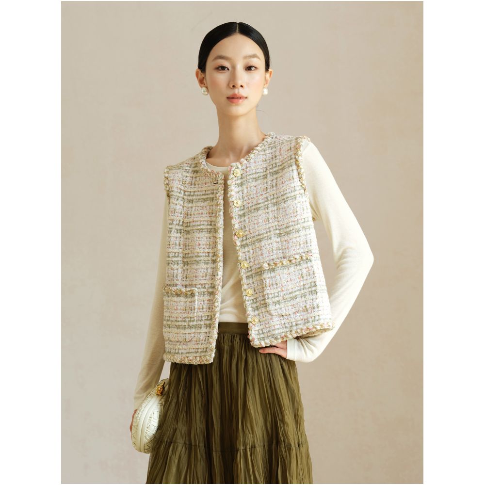 Jiaqi Ruixi Heavy Industry Woolen Coarse Felt Handmade Weaving High Quality Versatile Temperament Sleeveless Coat Vest image 1