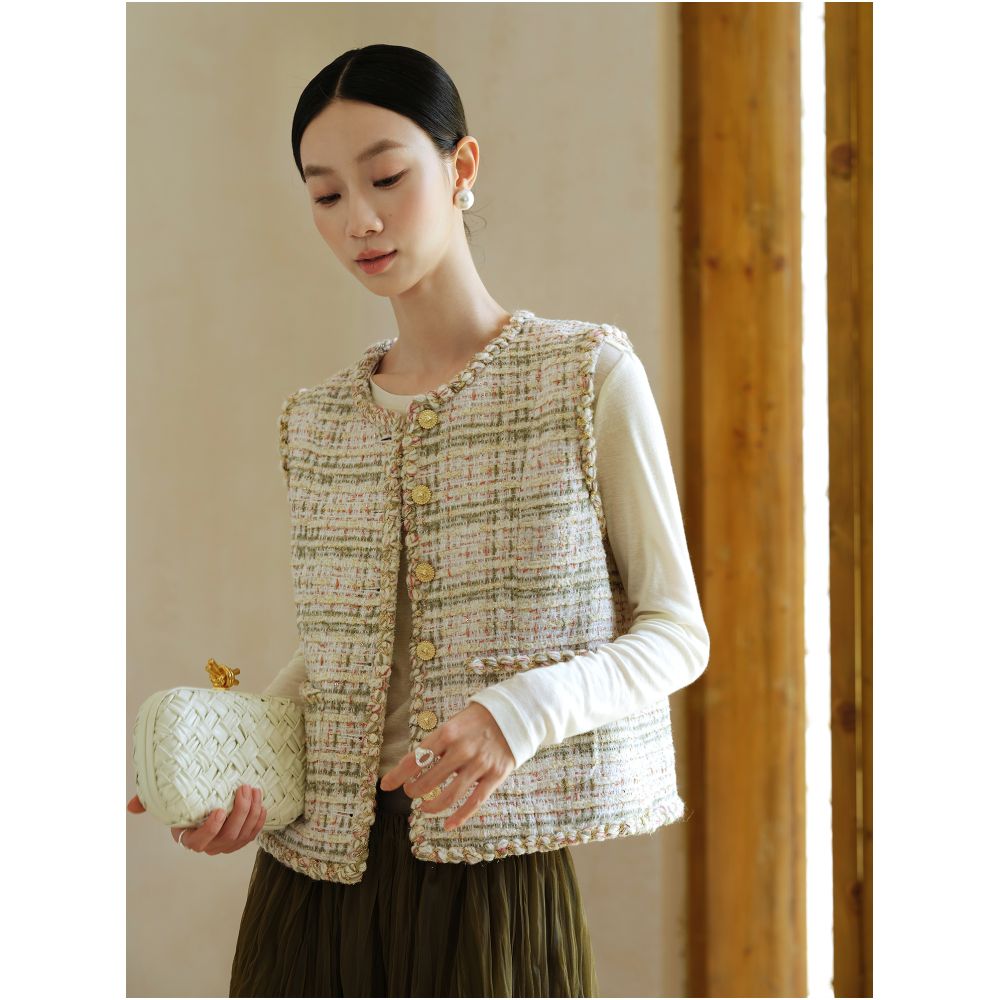 Jiaqi Ruixi Heavy Industry Woolen Coarse Felt Handmade Weaving High Quality Versatile Temperament Sleeveless Coat Vest image 4