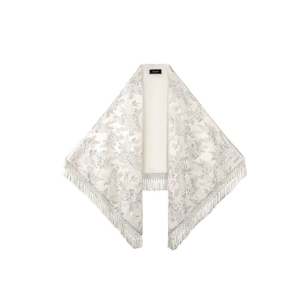 Asaya1245 - Satin Embroidered Sling Dress French and satin shawl with a high-end cape scarf