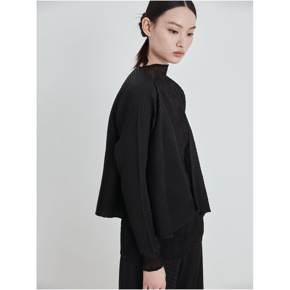 Whitecube 2024 Spring B u0026V Green Retro Main Line Fish Scale Fold One Button Design Short Small Coat for Women image 2