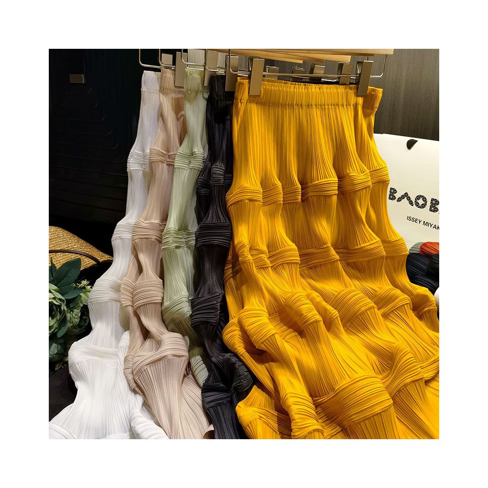 High end pleated commuting temperament versatile slimming and high waisted pleated skirt mid length pleated skirt and versatile pleated skirt image 3
