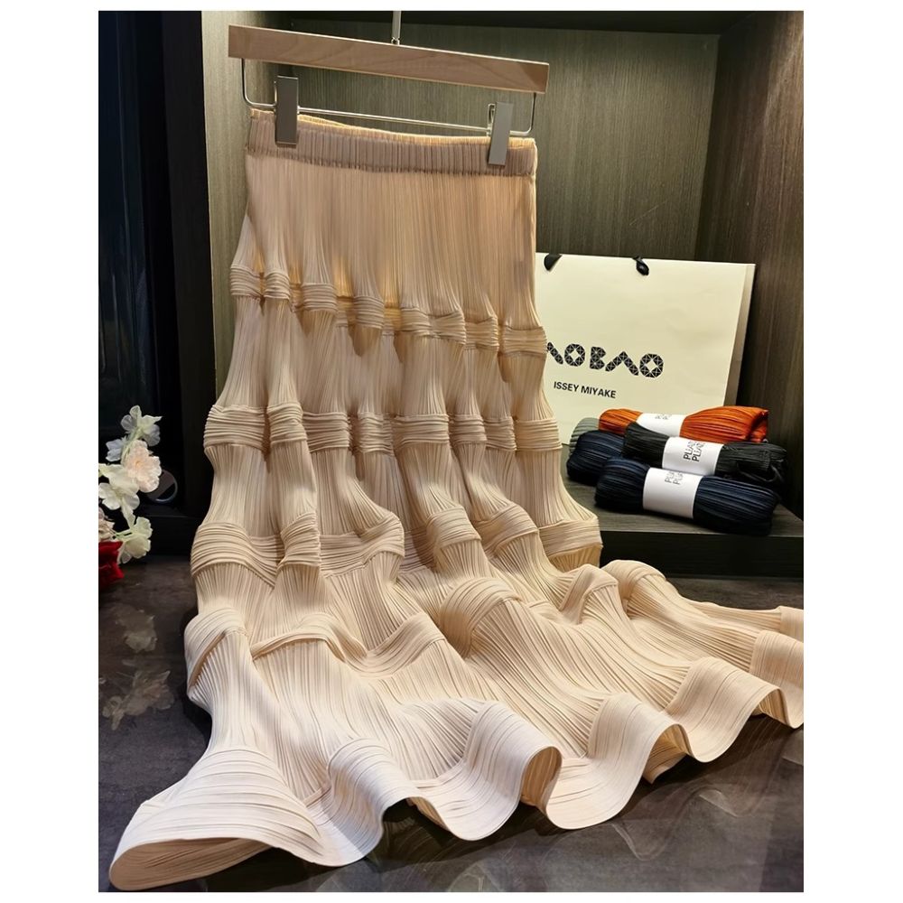High end pleated commuting temperament versatile slimming and high waisted pleated skirt mid length pleated skirt and versatile pleated skirt image 12
