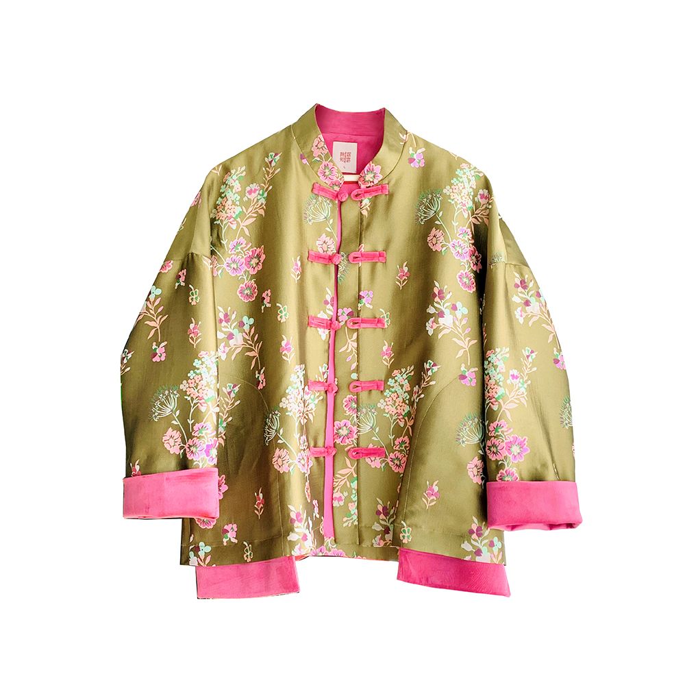 Taozhi Yaoyao 2025 Spring Flower Blossoms Splendid Spring Chinese Gold Jacquard Coat Spring Long Sleeve image 5