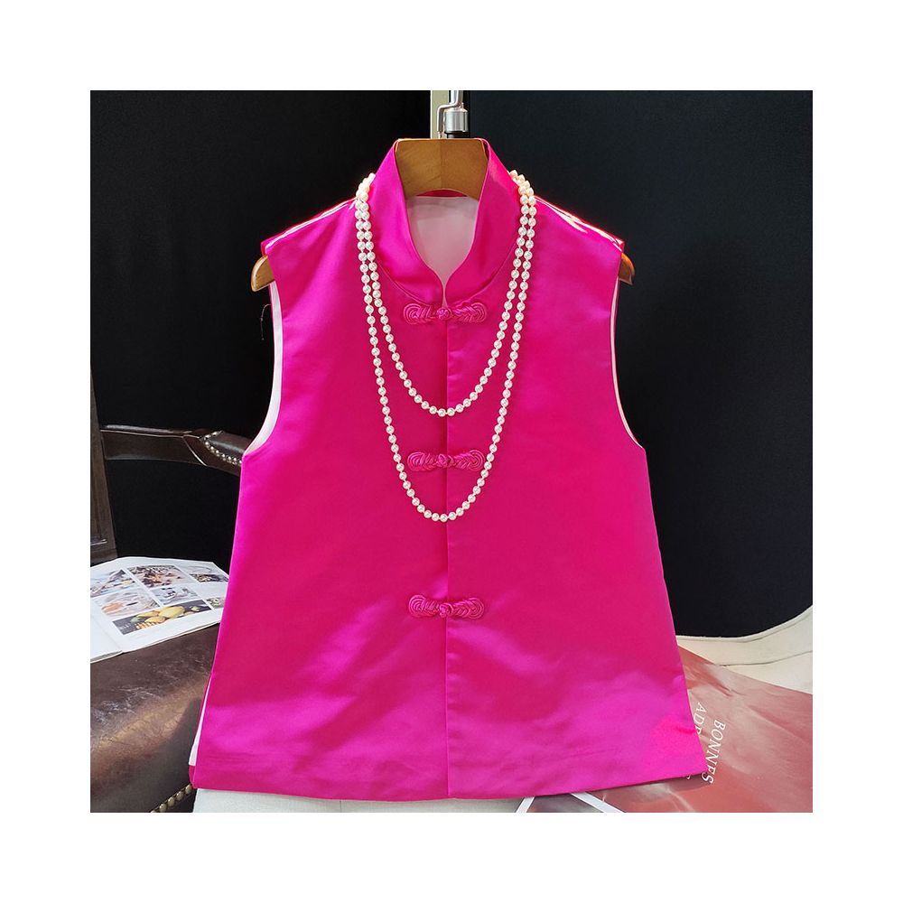 Retro Chinese style buckle vest for women in autumn 2025 new high end and youthful Chinese style cheongsam top image 7