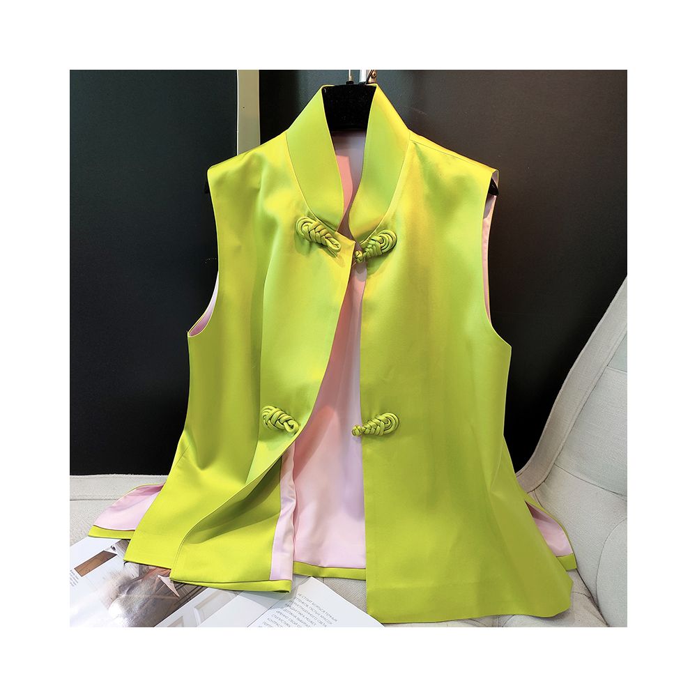 Retro Chinese style buckle vest for women in autumn 2025 new high end and youthful Chinese style cheongsam top image 16