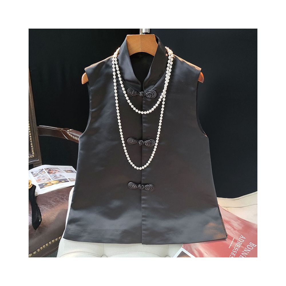 Retro Chinese style buckle vest for women in autumn 2025 new high end and youthful Chinese style cheongsam top image 34