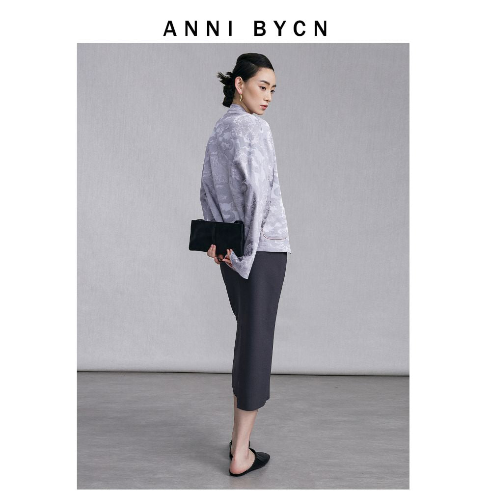 ANNIBYCN high end silk new Chinese style outerwear with feminine temperament buttoned jacquard small Tang style cardigan outerwear image 40