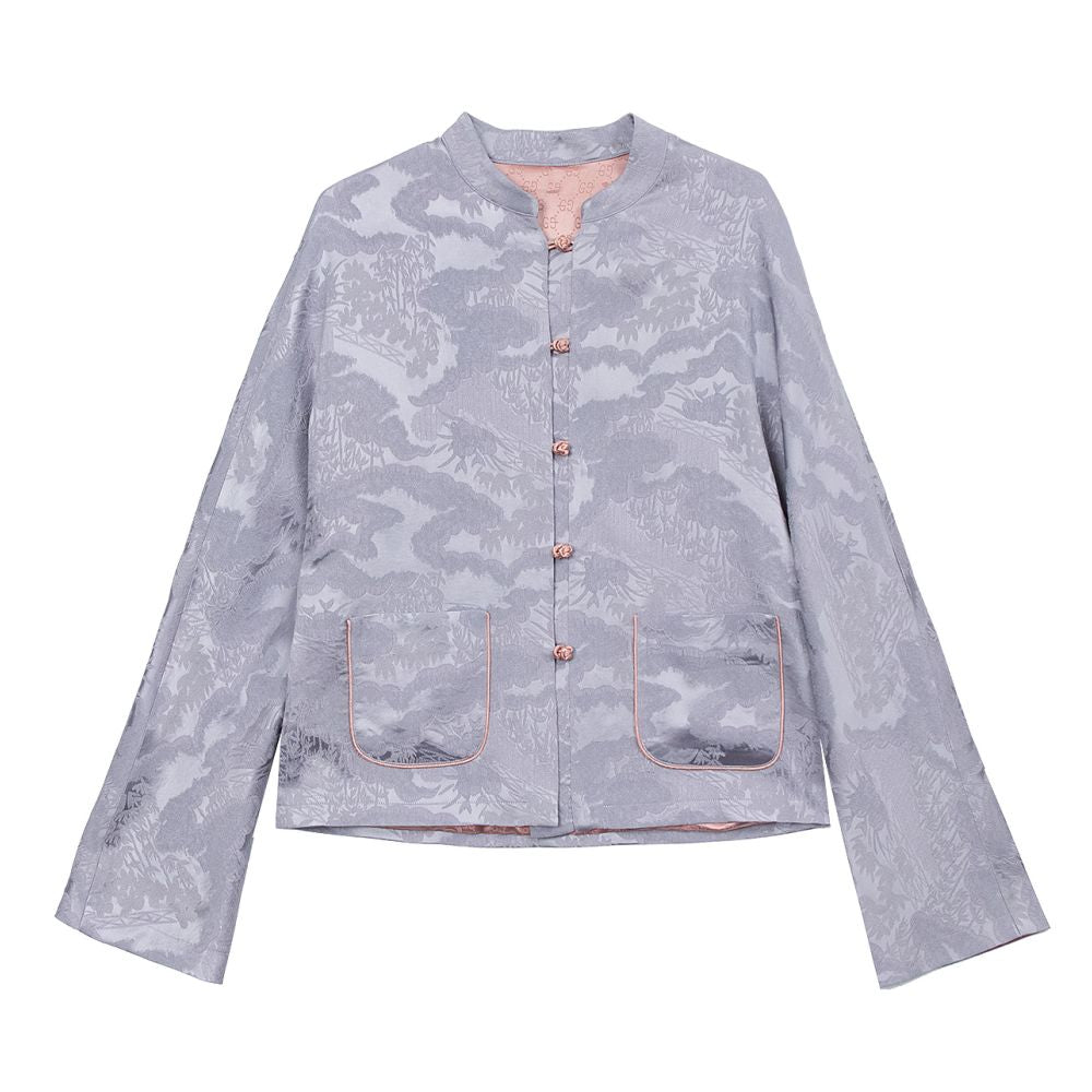 ASAYA4816 – Lilac Elegance Silk Jacket 🌸✨
