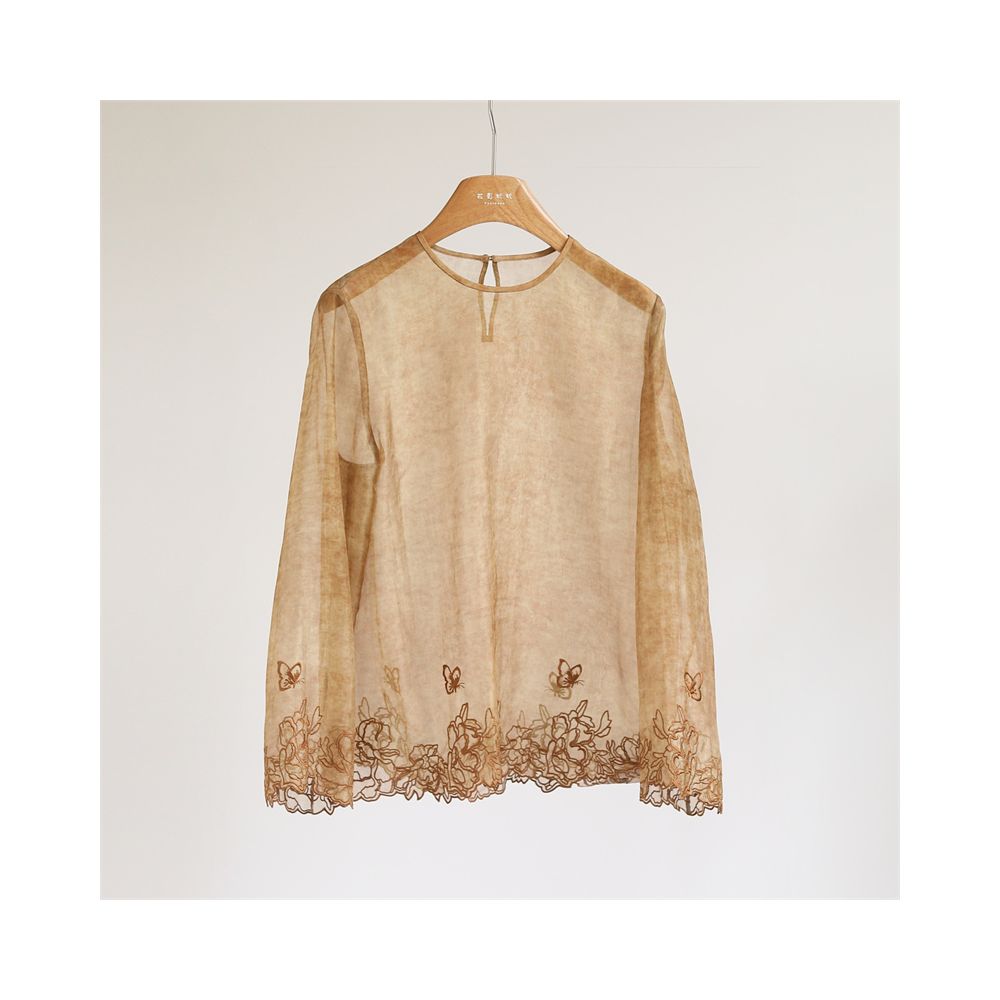 ASAYA4814 – Whispering Petal Sheer Blouse 🌸🦋