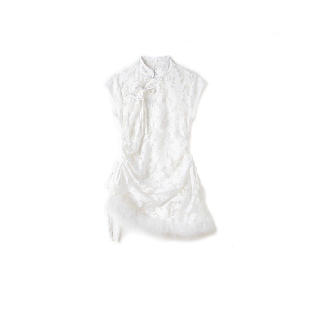 Tail Kite Record Original Black New Chinese style Burnt Flower Asymmetric Design Top Chinese Style Versatile Heavy Industry Summer New Style image 12