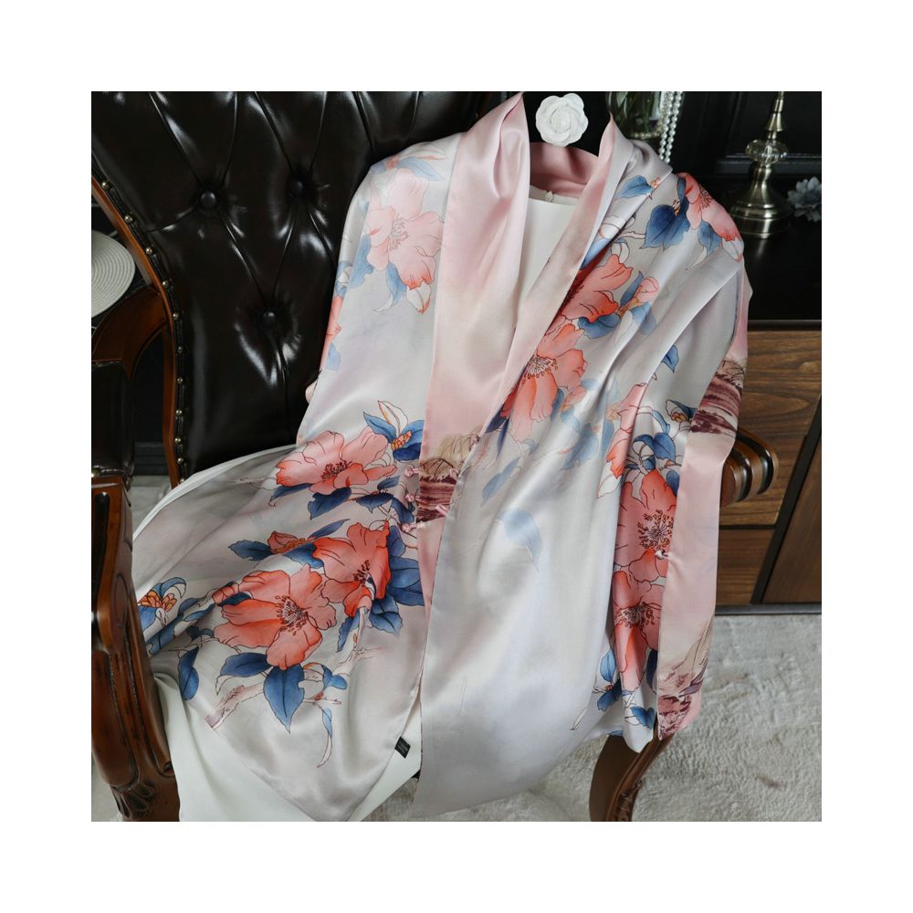Double sided dual purpose silk buckle shawl scarf mulberry silk scarf qipao outfit mother s gift for mother and mother in law image 38