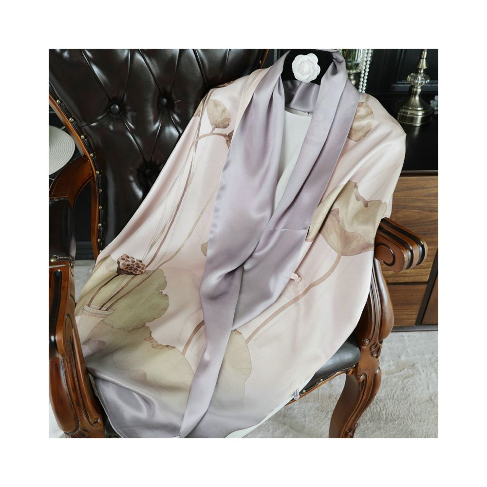 Double sided dual purpose silk buckle shawl scarf mulberry silk scarf qipao outfit mother s gift for mother and mother in law image 40