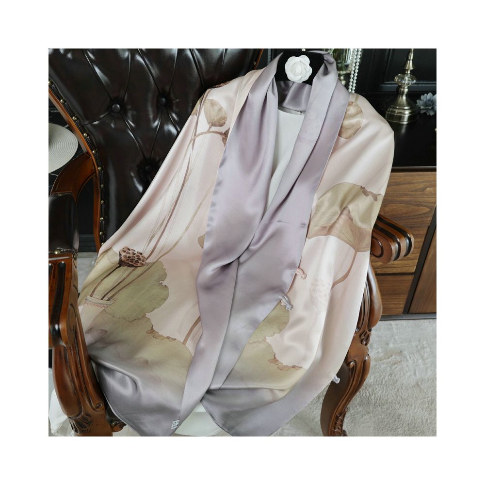Double sided dual purpose silk buckle shawl scarf mulberry silk scarf qipao outfit mother s gift for mother and mother in law image 41