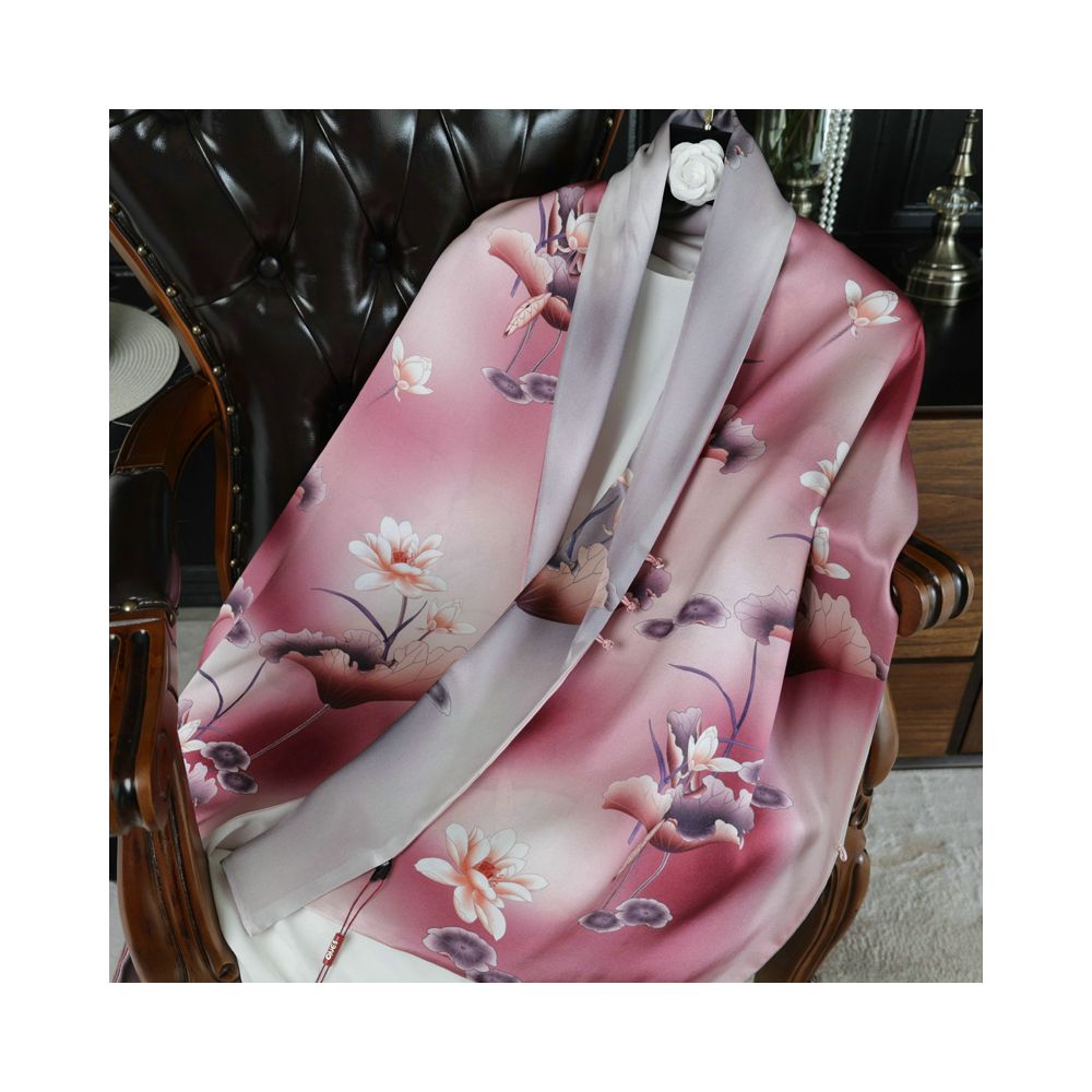 Double sided dual purpose silk buckle shawl scarf mulberry silk scarf qipao outfit mother s gift for mother and mother in law image 51