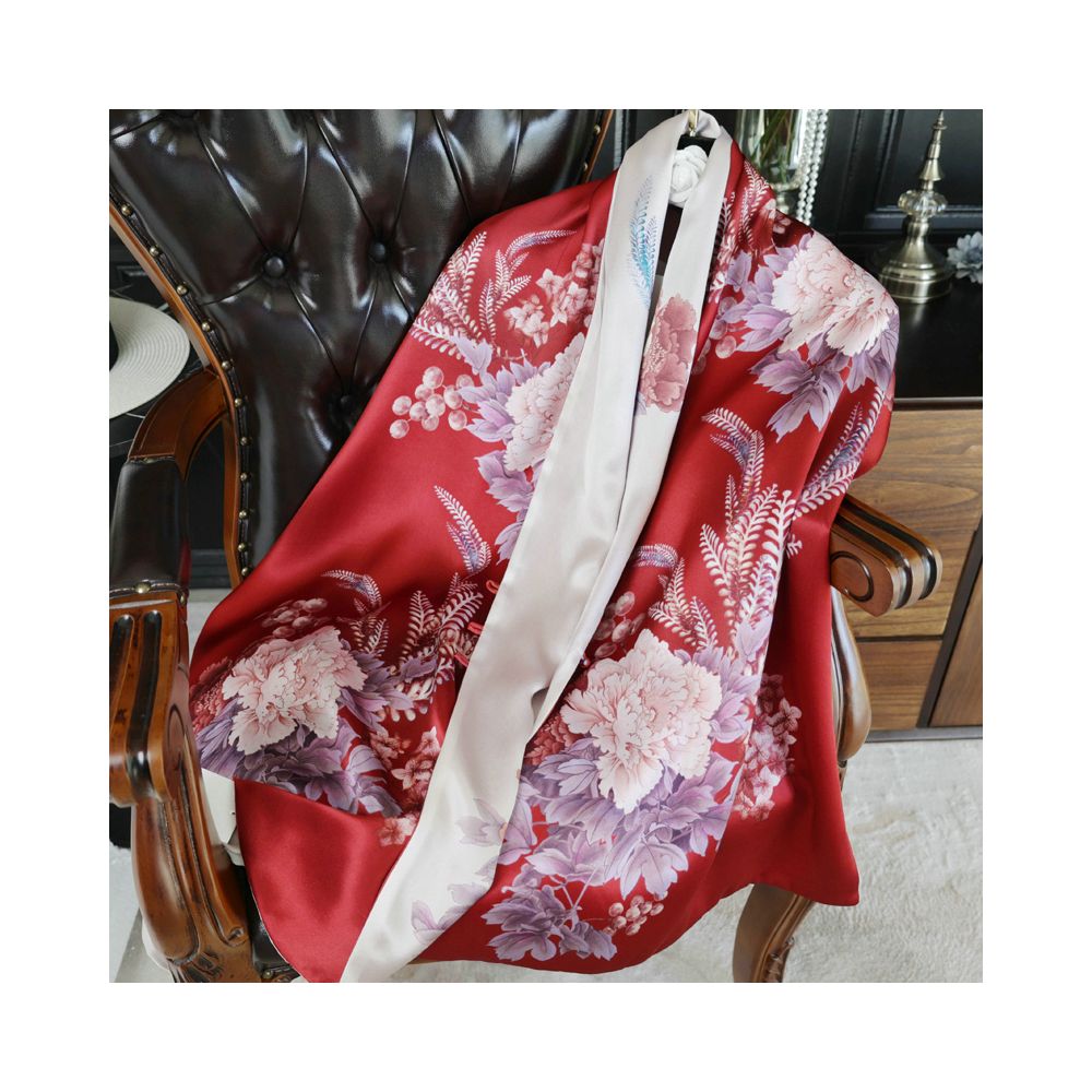 Double sided dual purpose silk buckle shawl scarf mulberry silk scarf qipao outfit mother s gift for mother and mother in law image 59