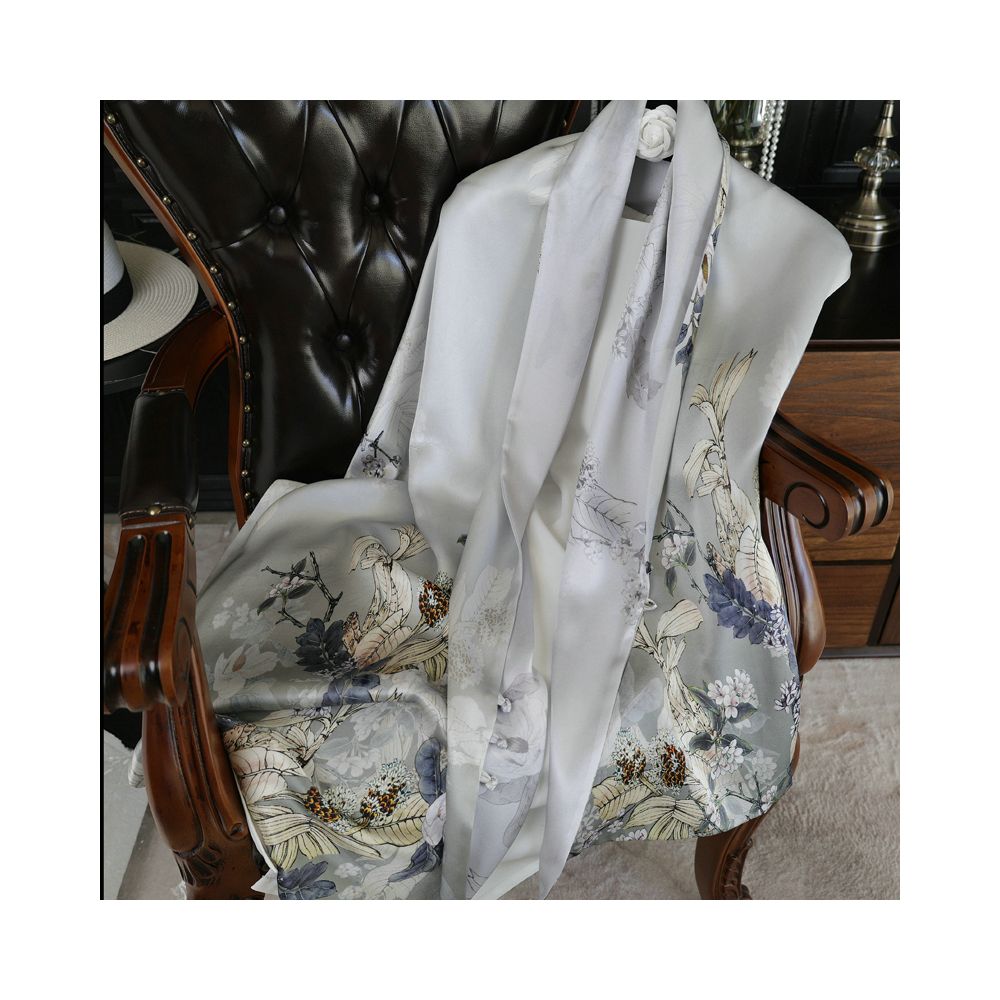 Double sided dual purpose silk buckle shawl scarf mulberry silk scarf qipao outfit mother s gift for mother and mother in law image 65